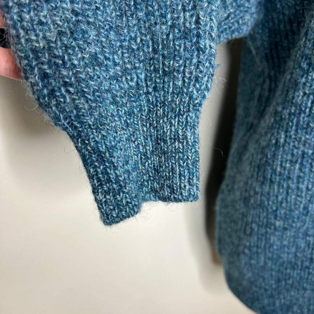 Vtg Antartex Pure Wool Sweater Small Mens Knit Jumper Crew Neck Marled 90s Blue - Picture 4 of 7